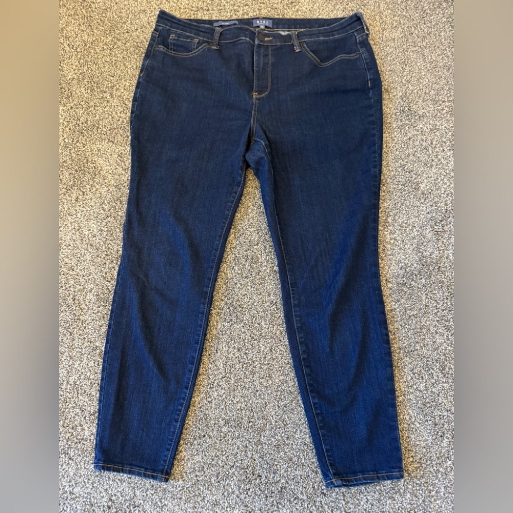 NYDJ Womens Womens Blue Size 14 Skinny Liftxtuck Technology